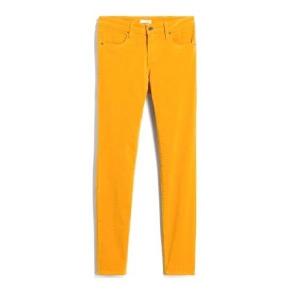 Edyson Women's size 30 Short Hampton Skinny Golden Yellow Stretch Corduroy Pants - Picture 1 of 13